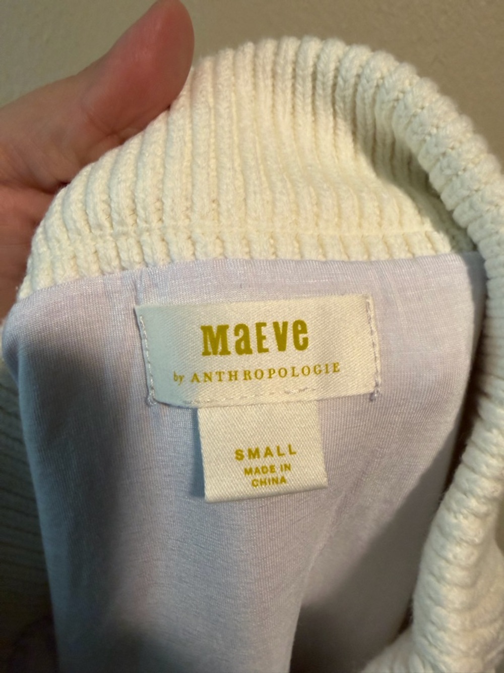 Anthropologie Maeve Cable Knit White Lined Sweater Skirt Size Small - Picture 5 of 6